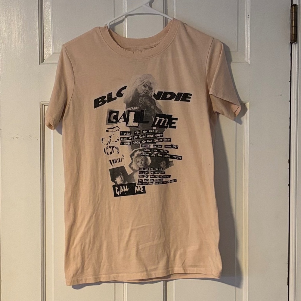 Distressed Neckline - Blondie Band Tee - Size S